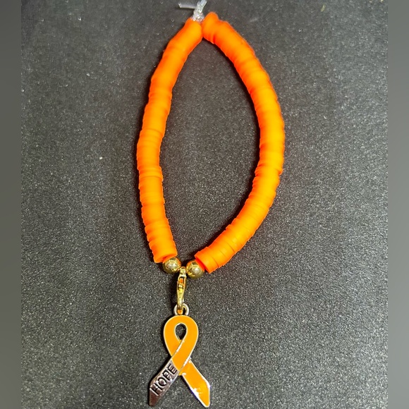 Orange Ribbon (Awareness) Heishi Charm Bracelet - Picture 5 of 6